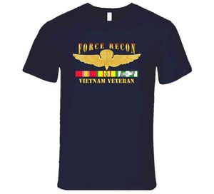 USMC - Force Recon (on fire), Vietnam Veteran, with Vietnam Service Ribbons - T Shirt, Premium and Hoodie