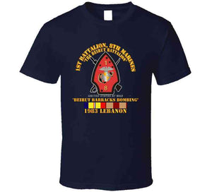 Usmc - 1st Bn, 8th Marines - Beirut Barracks Bombing W Svc Wo Ndsm T Shirt