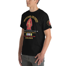 Load image into Gallery viewer, 3rd Battalion, 8th Marines - Peace Keeping - Lebanon 1984 with Armed Forces Expeditionary Ribbon - Short Sleeve T-Shirt
