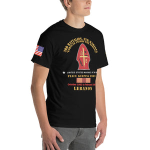 3rd Battalion, 8th Marines - Peace Keeping - Lebanon 1983 with Service Ribbons - Short Sleeve T-Shirt