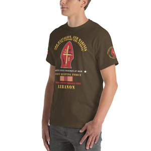 3rd Battalion, 8th Marines - Peace Keeping - Lebanon 1983 with Service Ribbons - Short Sleeve T-Shirt